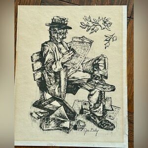 Jim Daly “Still Trying” Hobo Reading Racing Form